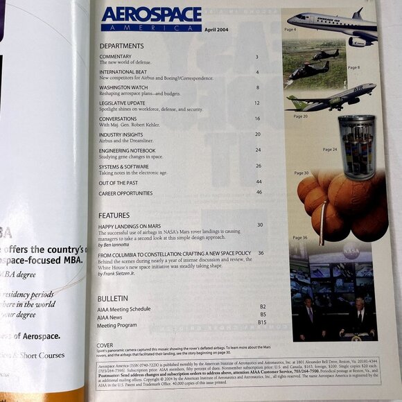 Aerospace America Magazine u April 2004 Vol 42  No 4 Mars Landing - Picture 3 of 3